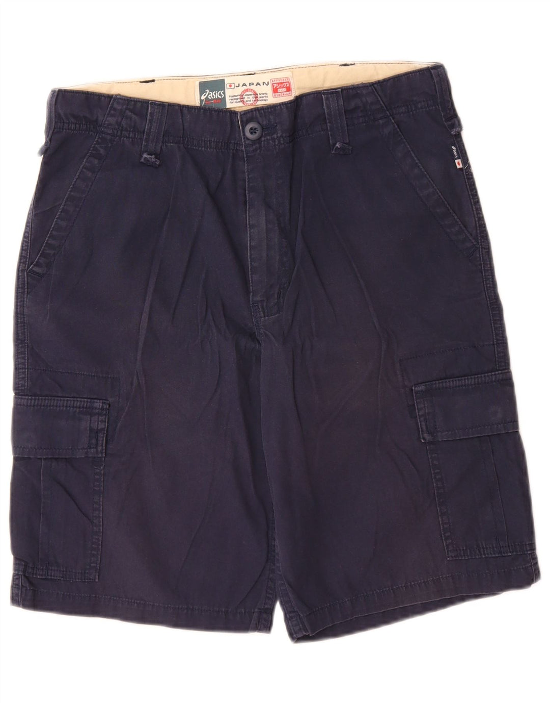 Asics Herren Cargo Shorts IT 46 Small W30 Marineblau Baumwolle