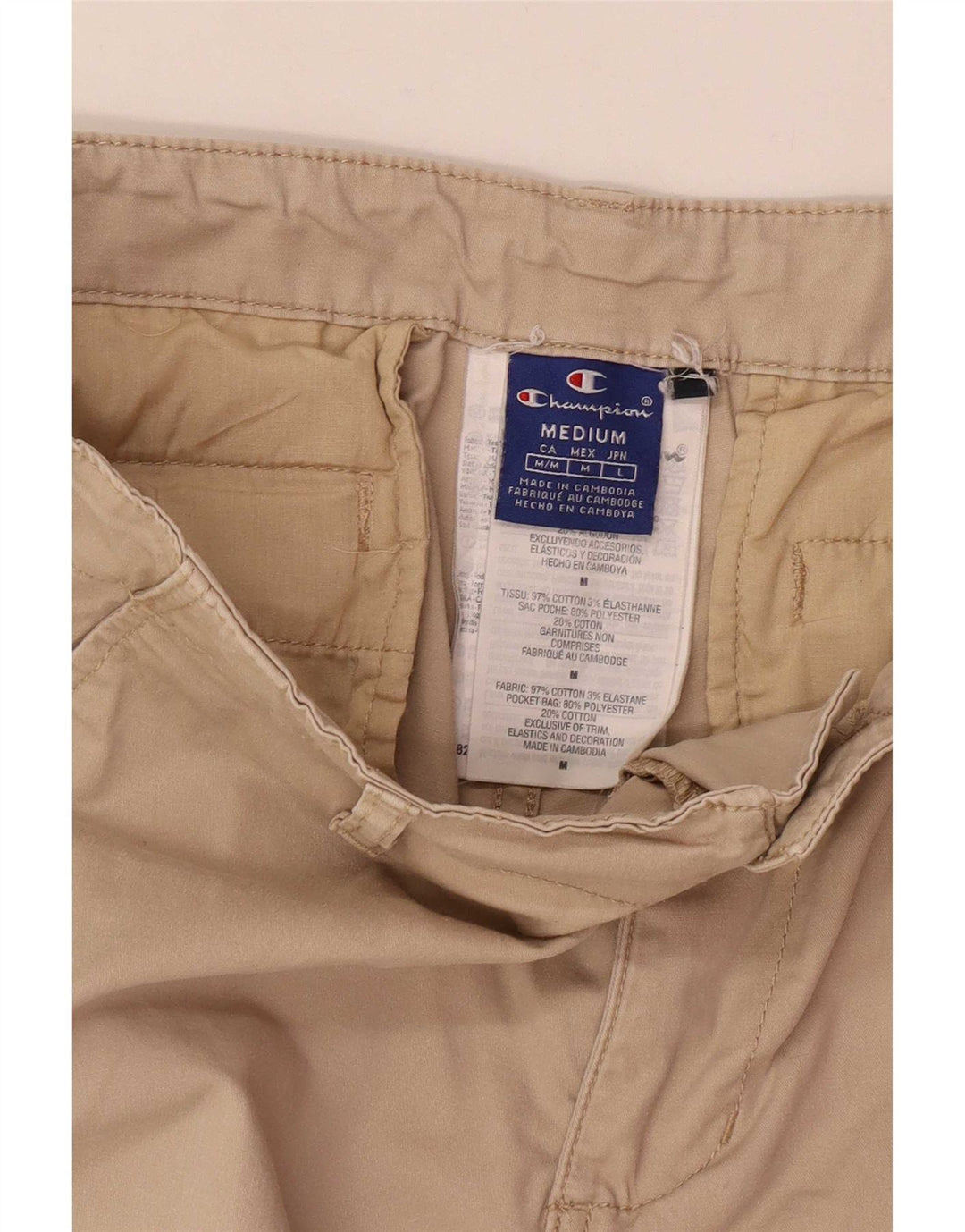 Champion Herren Cargoshorts Medium W32 Beige Baumwolle