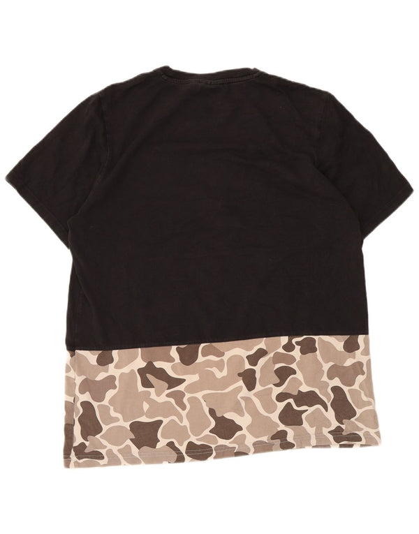 Adidas Herren Grafik T-Shirt Top Medium Schwarz Camouflage Baumwolle
