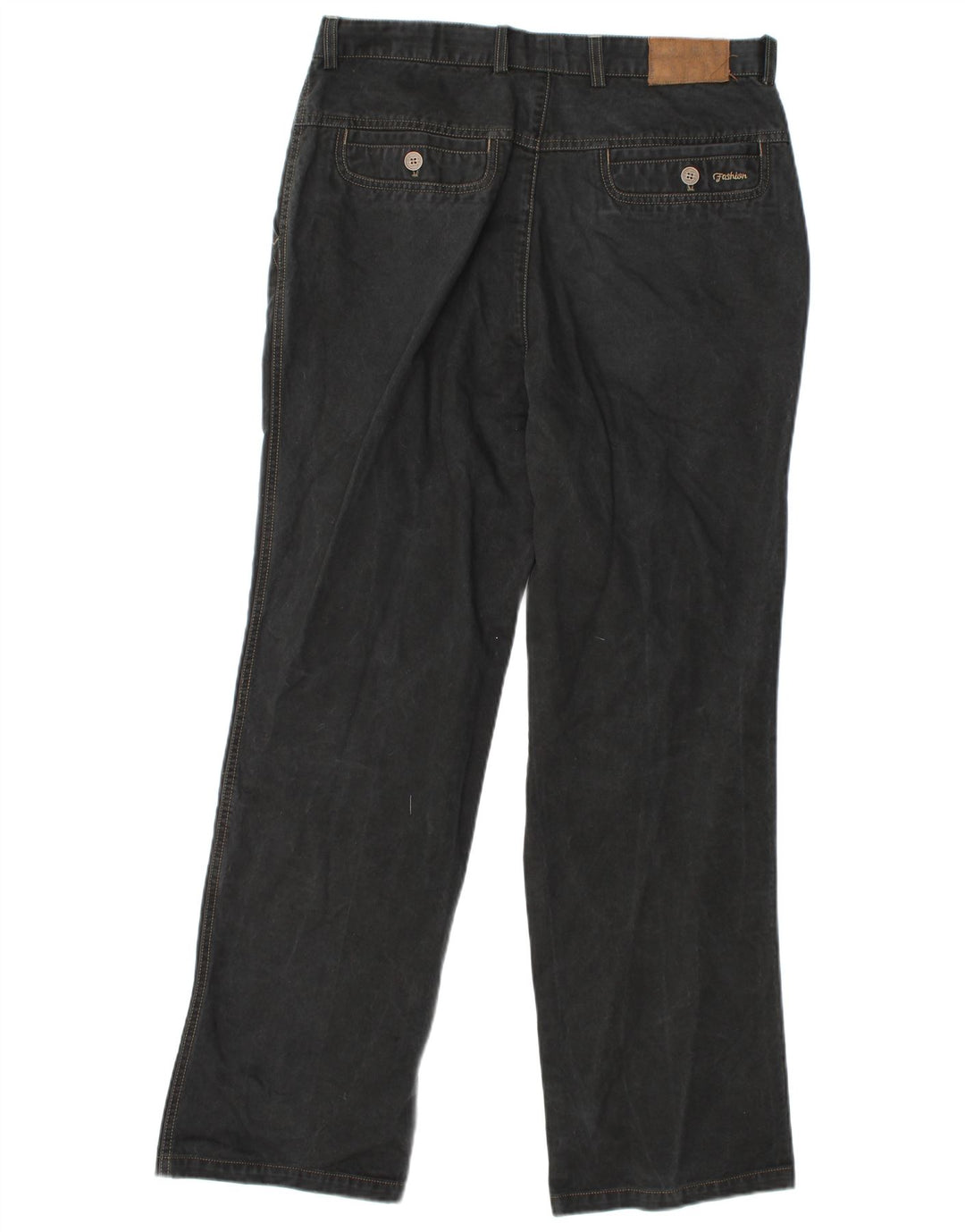Vintage Herren Straight Chino Hose W34 L31 Schwarz