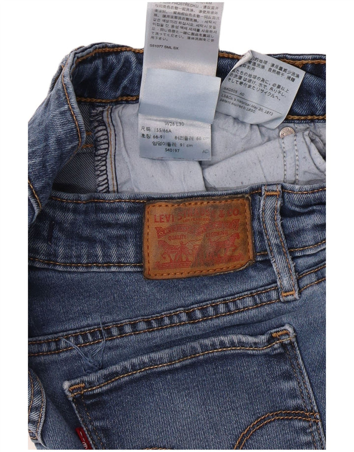 LEVI'S Damen 711 Skinny Jeans W26 L30 Blaues Lyocell