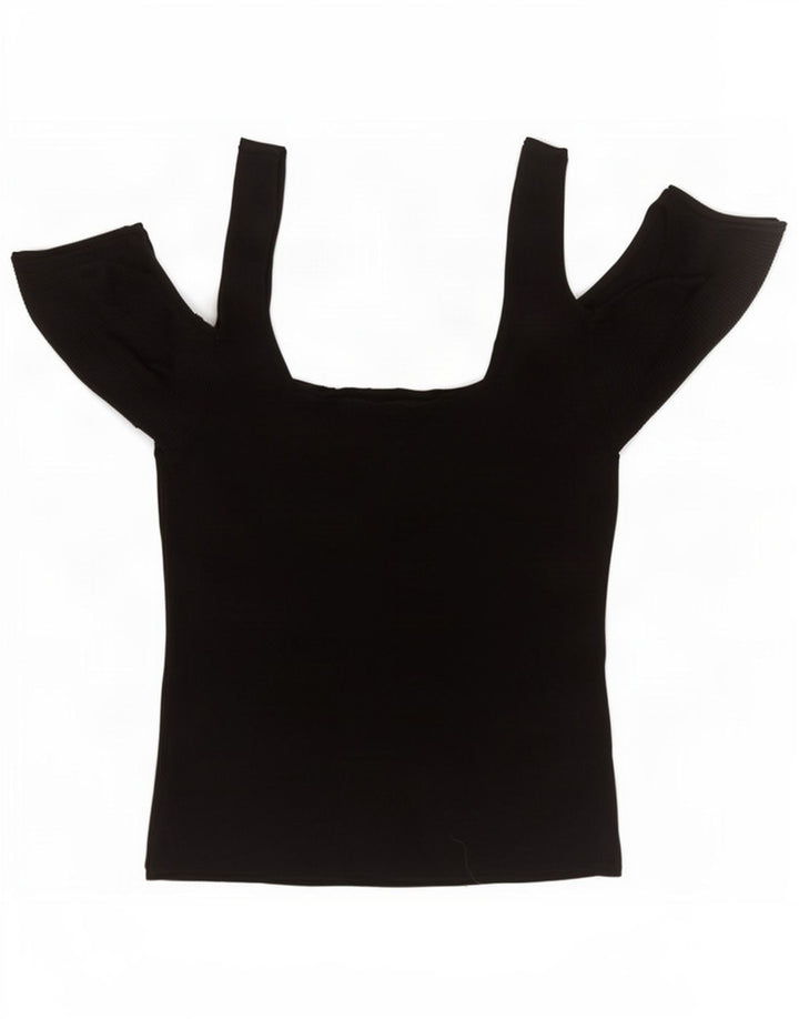 Topshop Schulterfreies Top für Damen, UK 10, Größe S, Schwarz, Viskose