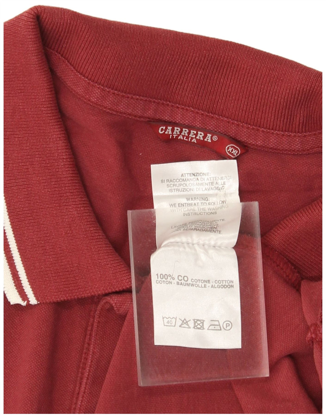 Carrera Herren Poloshirt 2XL Burgund Baumwolle
