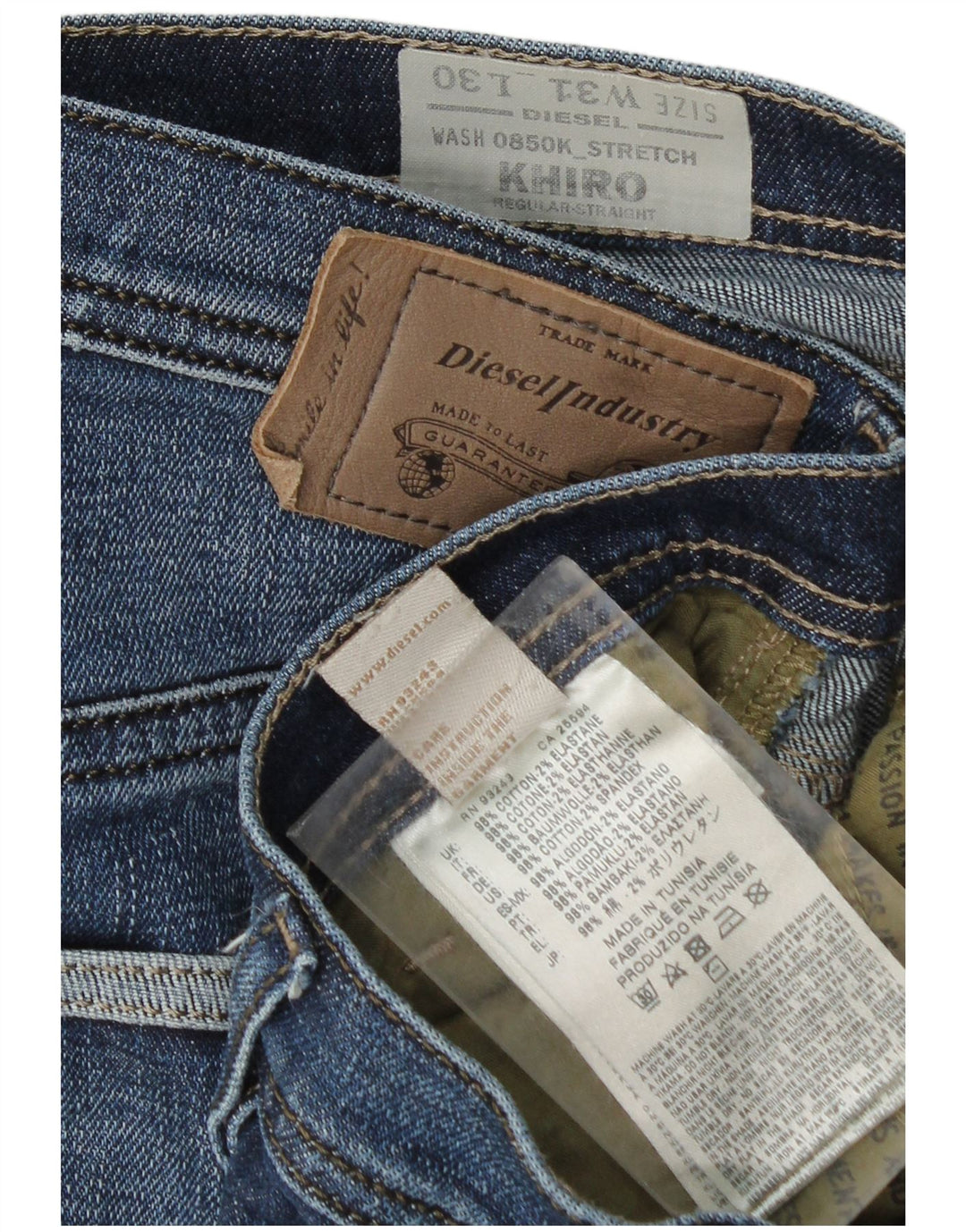 Diesel Herren Khiro Regular Straight Jeans W31 L26 Blaue Baumwolle