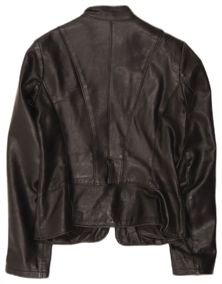 Bata and More Damen Lederjacke IT 44 Mittelschwarzes Leder