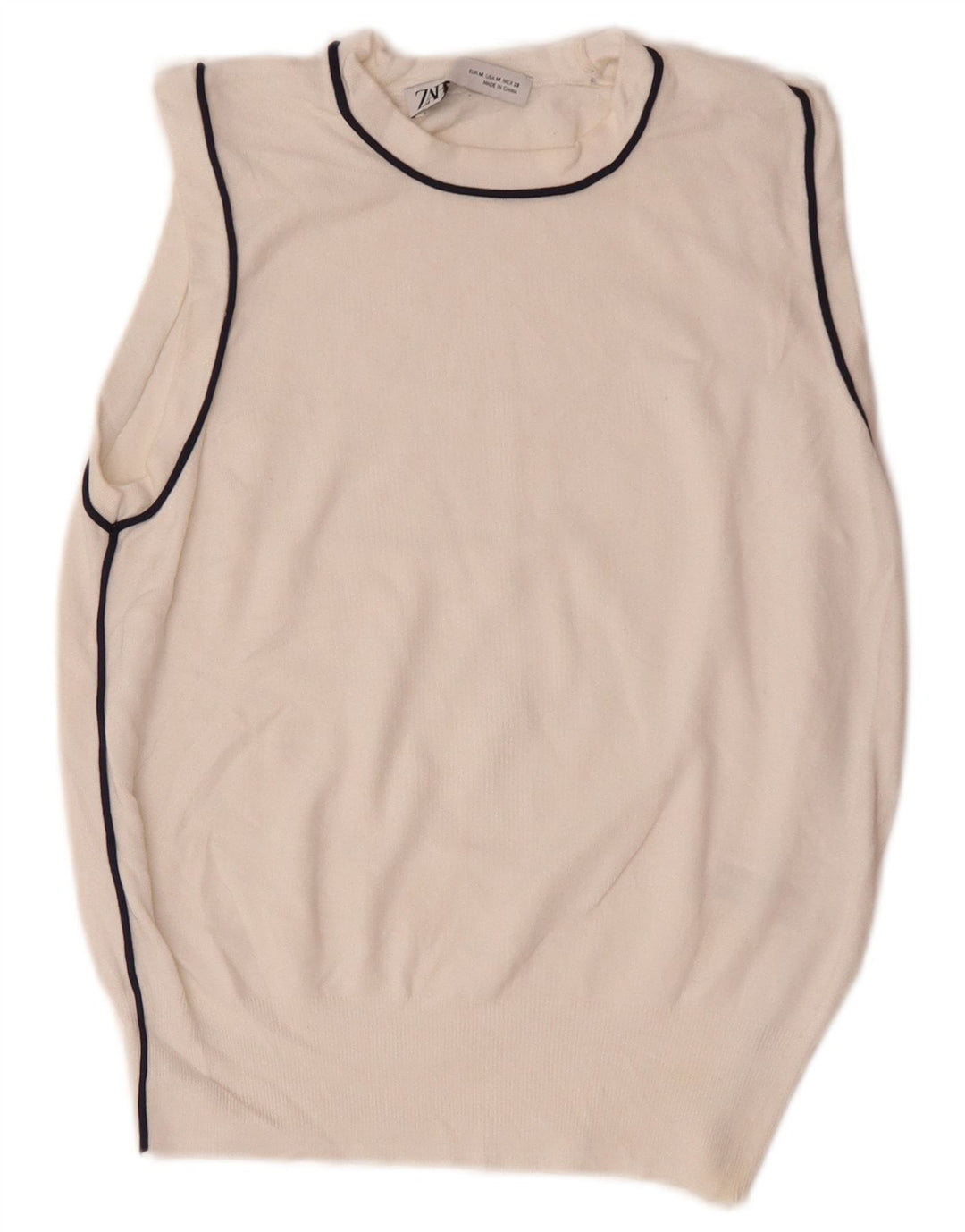 Zara Damen Weste Tank Top UK 12 Mittelweiße Viskose
