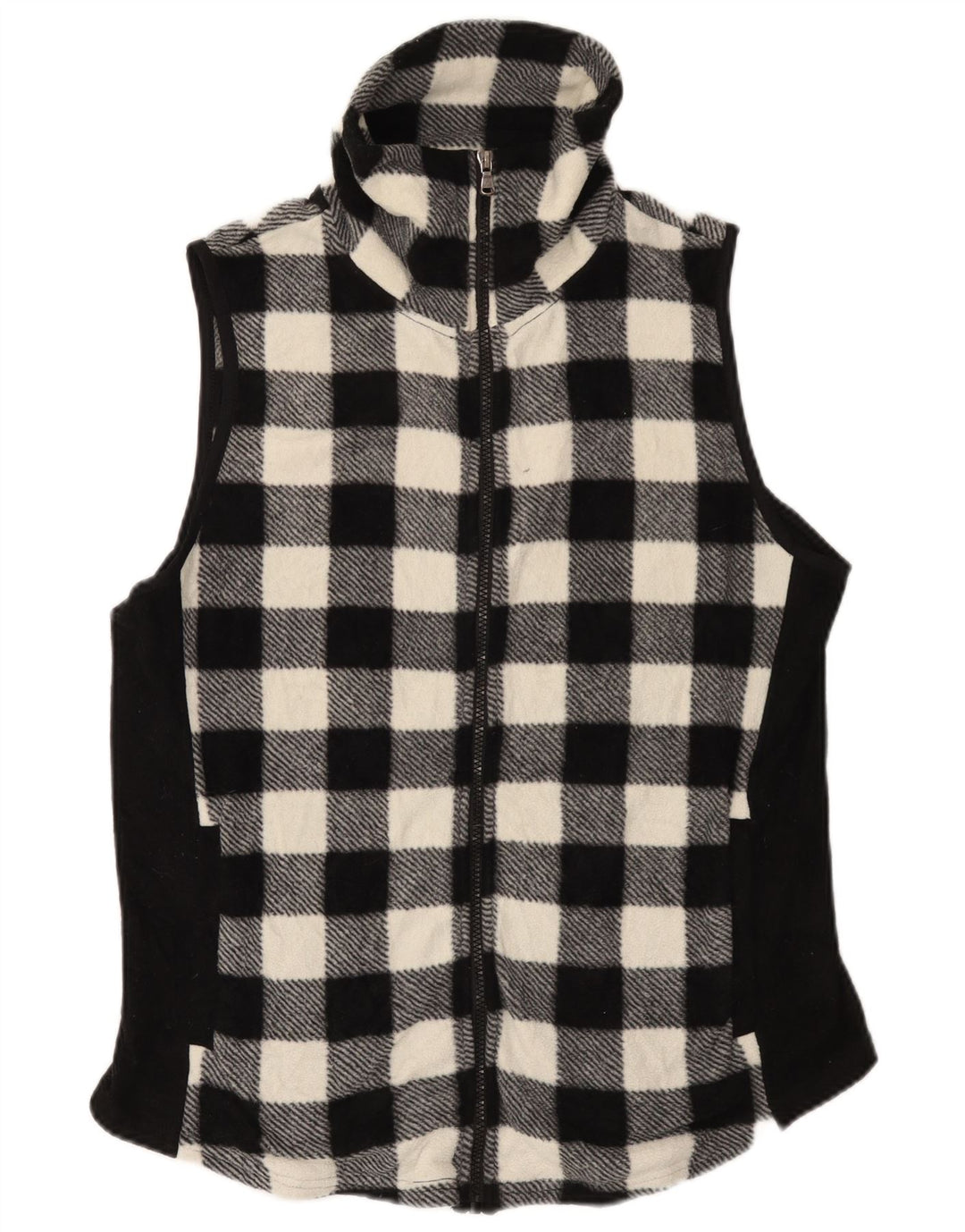 Chaps Damen Fleeceweste UK 16 Large Black Gingham Polyester