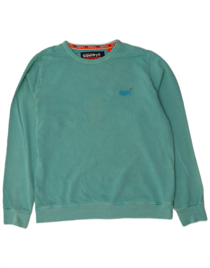Superdry Herren-Sweatshirt-Pullover 3XL aus grüner Baumwolle