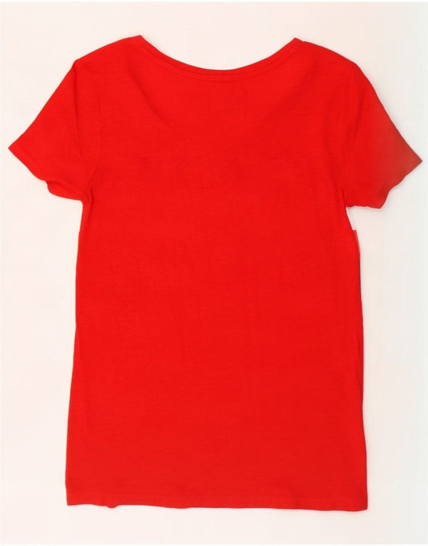 Tommy Hilfiger Damen-T-Shirt mit Grafik, UK 6, XS, Rot, Farbblock