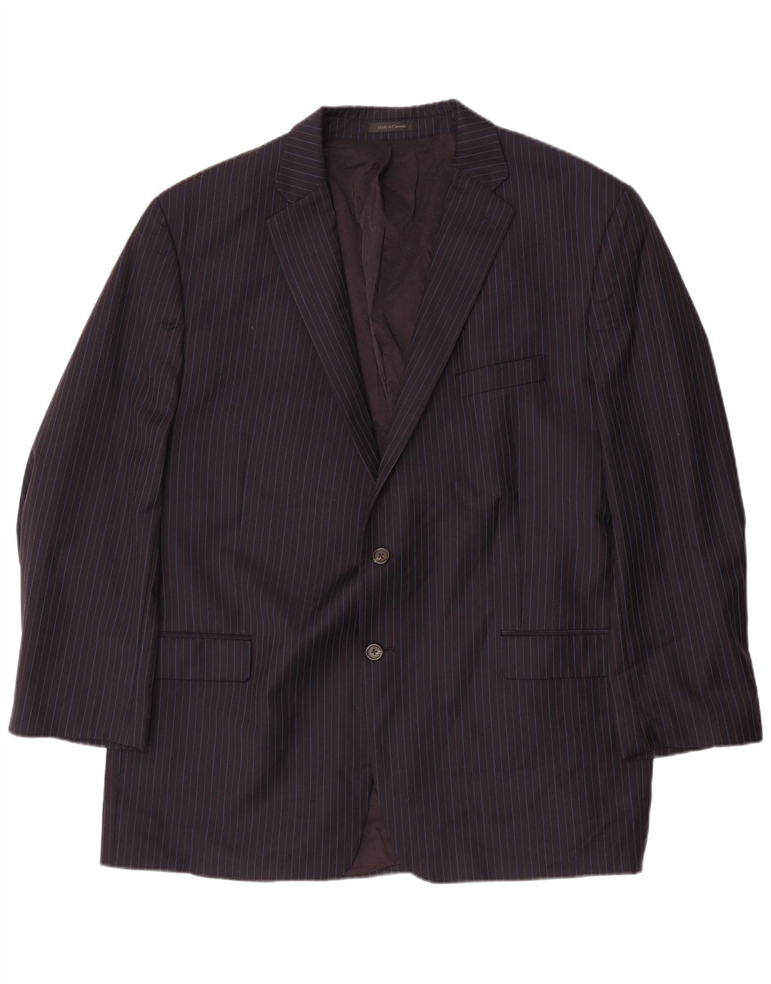 RALPH LAUREN Herren 2-Knopf-Blazerjacke IT 52 XL Marineblaue Nadelstreifenwolle