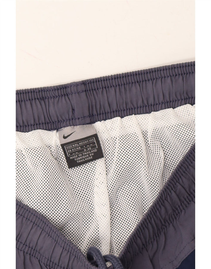 NIKE Mens Swimming Shorts 2XL Blue Striped Nylon Vintage Nike and Second-Hand Nike from Messina Hembry 