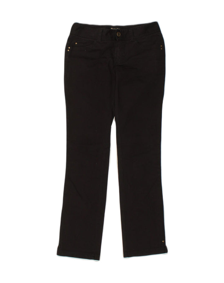 MASSIMO DUTTI Womens Straight Casual Trousers W26 L31 Black Cotton | Vintage Massimo Dutti | Thrift | Second-Hand Massimo Dutti | Used Clothing | Messina Hembry 