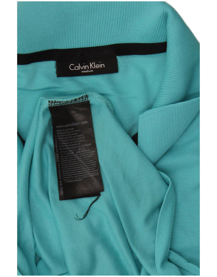 Calvin Klein Herren-Poloshirt aus mittelblauer Baumwolle