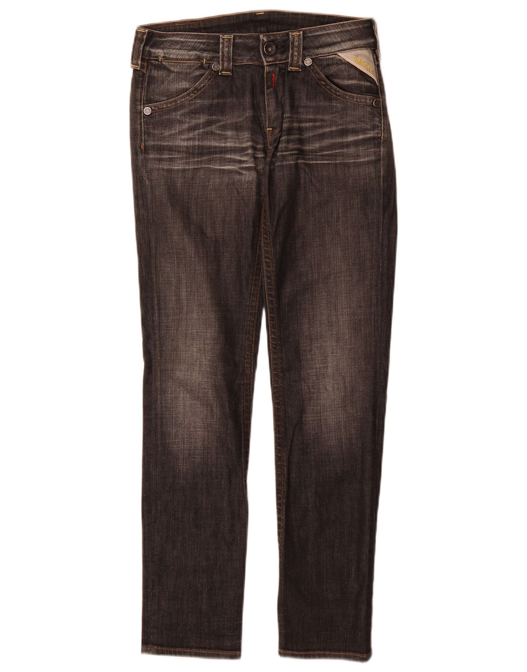 Replay Damen Slim Jeans W26 L30 Graue Baumwolle