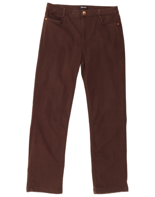 Marks & Spencer Damen Straight Jeans UK 14 Large W32 L31 Braune Baumwolle