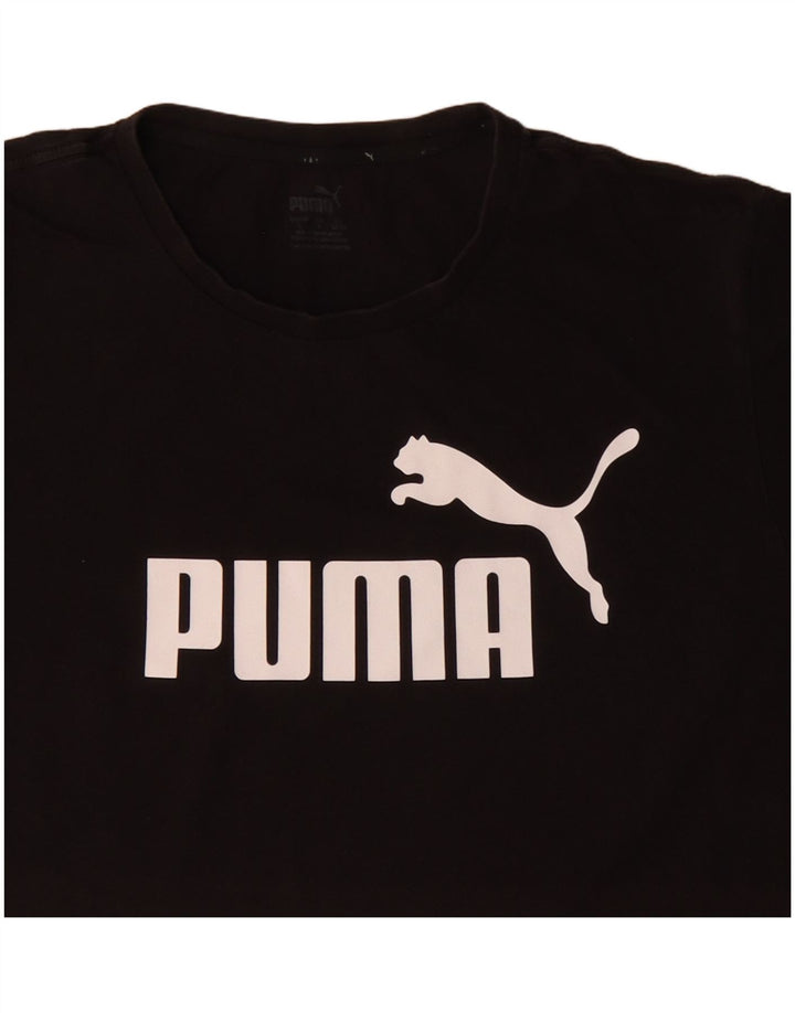 Puma Herren T-Shirt mit Grafik, groß, aus schwarzer Baumwolle