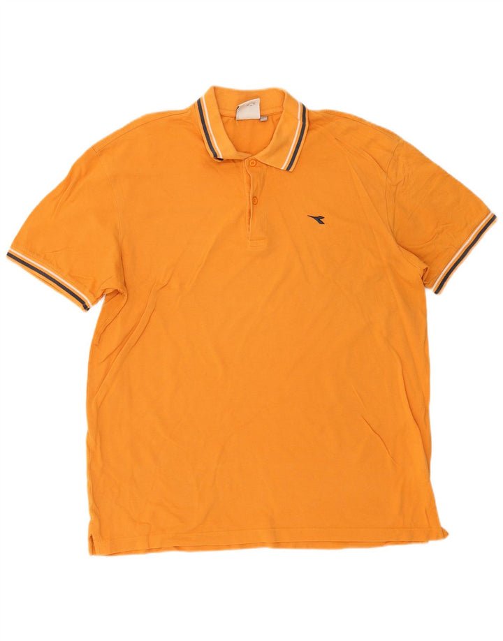 DIADORA Herren Poloshirt 2XL Orange Baumwolle