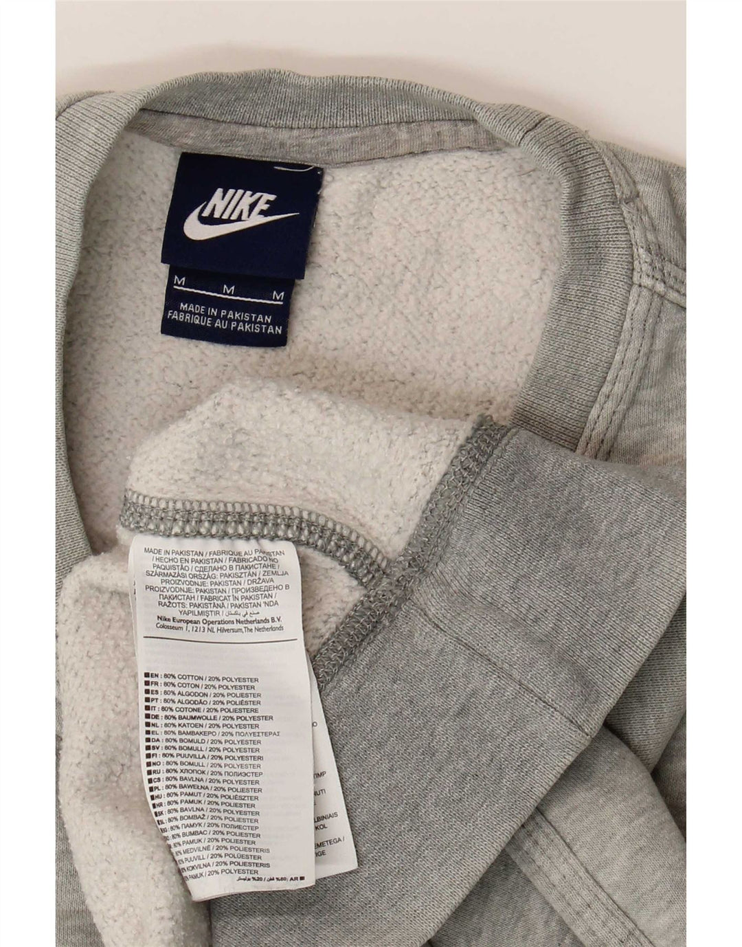 Nike Herren-Sweatshirt-Pullover aus mittelgrauer Baumwolle