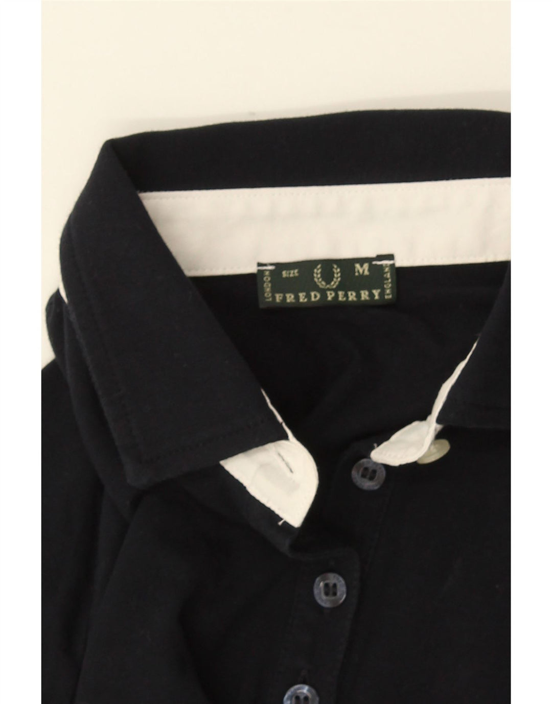 Fred Perry Damen Langarm-Poloshirt UK 12 Medium Schwarz