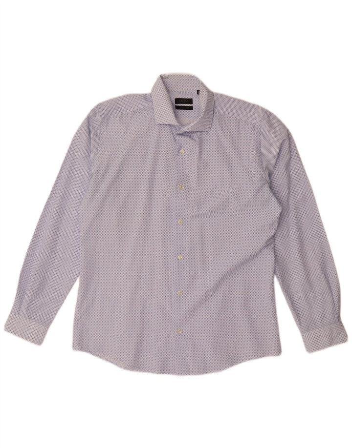 Liu Jo Slim-Fit-Hemd für Herren, Größe 16 41, groß, blau, geometrisch