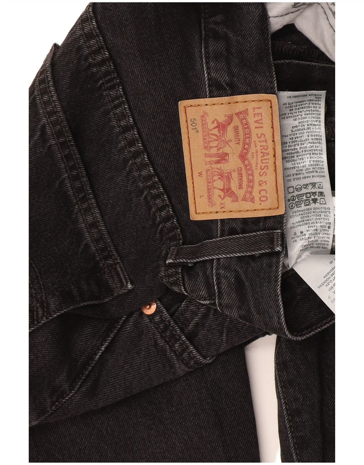 Levi's Damen 501 Straight Jeans W26 L28 Schwarze Baumwolle