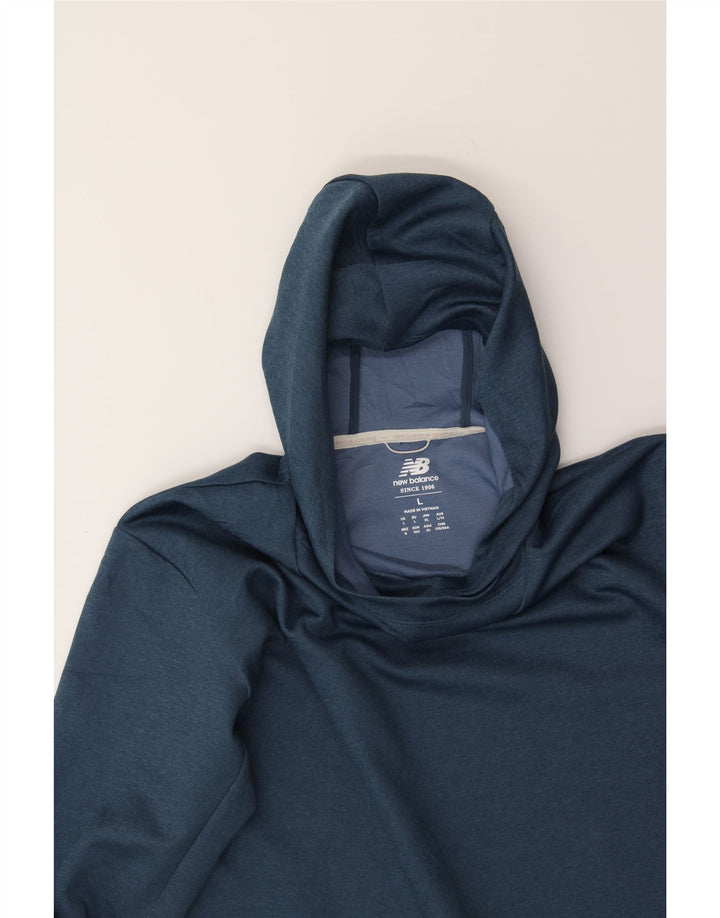 NEW BALANCE Womens Hoodie Jumper UK 16 Large Blue Polyester Vintage New Balance and Second-Hand New Balance from Messina Hembry 