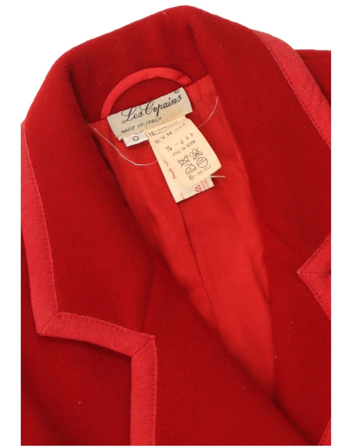 Les Copains Damen Zweireihiger Mantel UK 10 Kleine rote Wolle