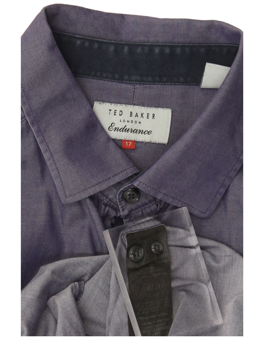 TED BAKER Herrenhemd Größe 17 XL Lila Baumwolle