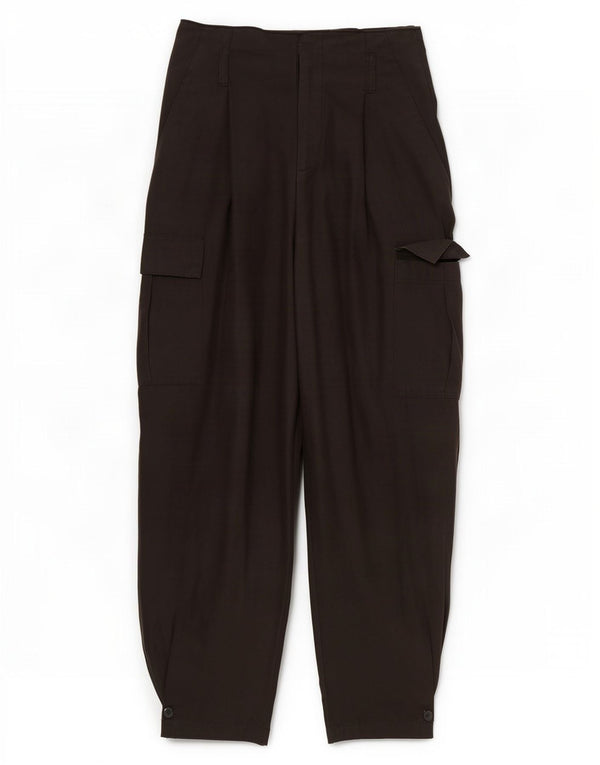 Zara Damen-Cargohose mit hoher Taille, bauchfrei, Größe S, W26, L24, Schwarz