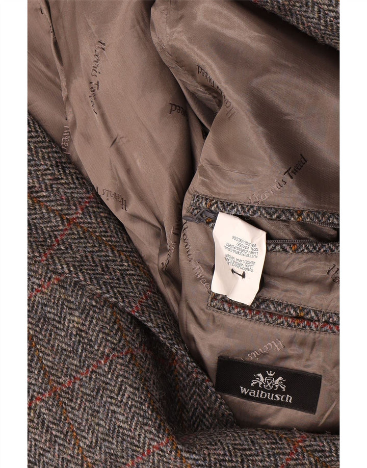 Walbusch Herren-Blazer mit 2 Knöpfen, UK 44, 2XL, grau karierte Wolle