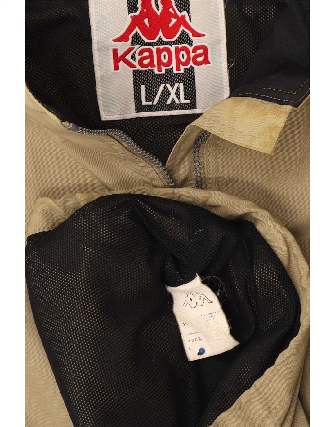 Kappa Herren Regenjacke UK 40 Large Khaki Polyamid