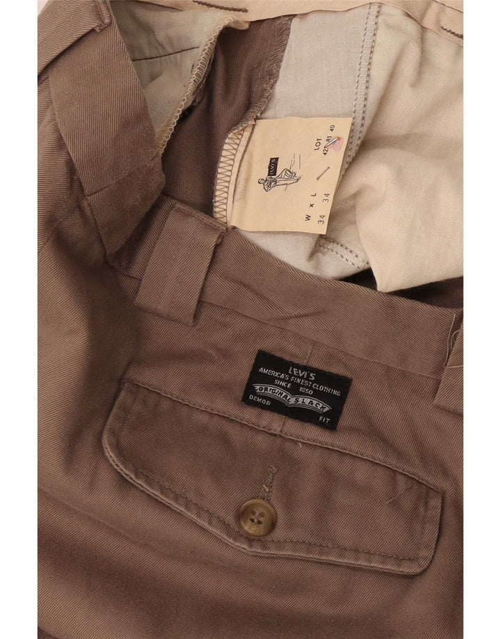 Levi's Damen Pegged Chino-Hose W34 L30 Beige Baumwolle