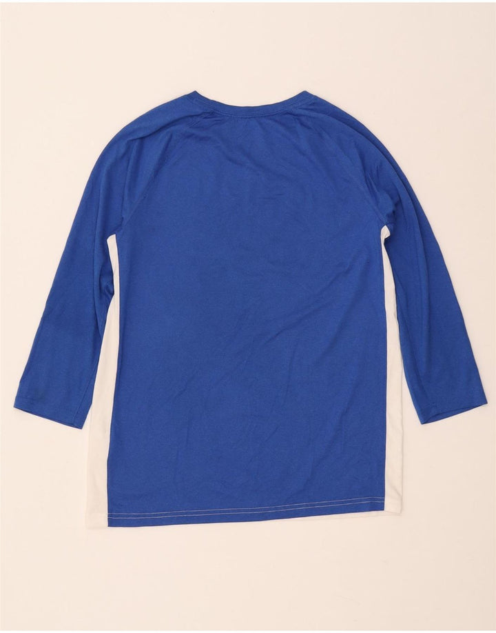 NIKE Damen Dri Fit Graphic Top 3/4 Ärmel UK 18 XL Weiß Farbblock