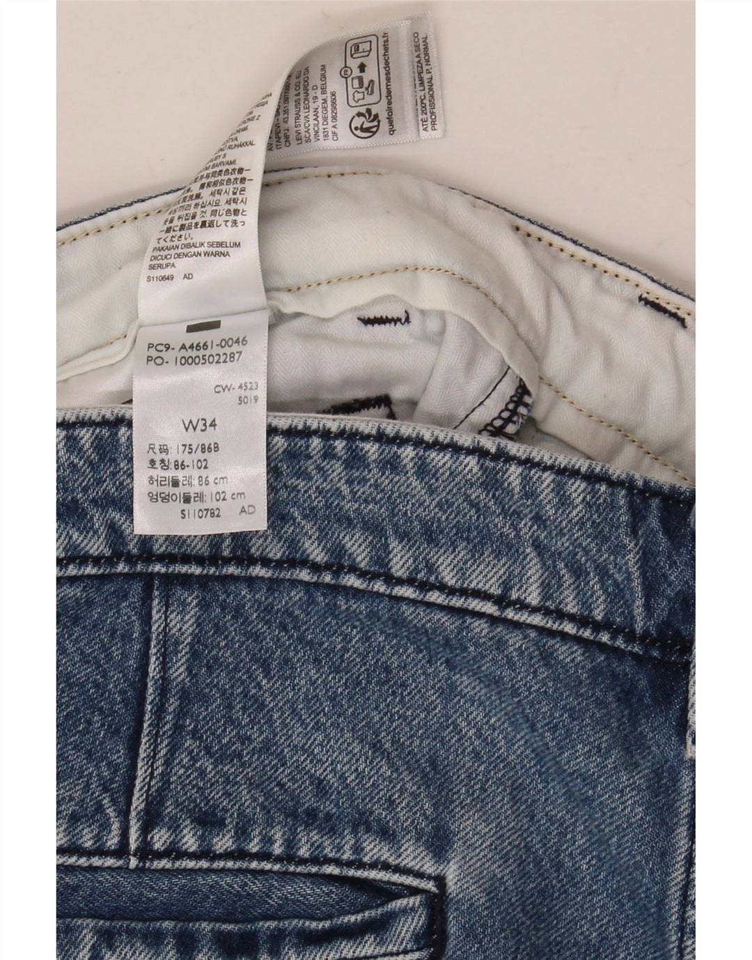 Levi's Damen-Jeans-Chino-Shorts, W34, groß, blaue Baumwolle