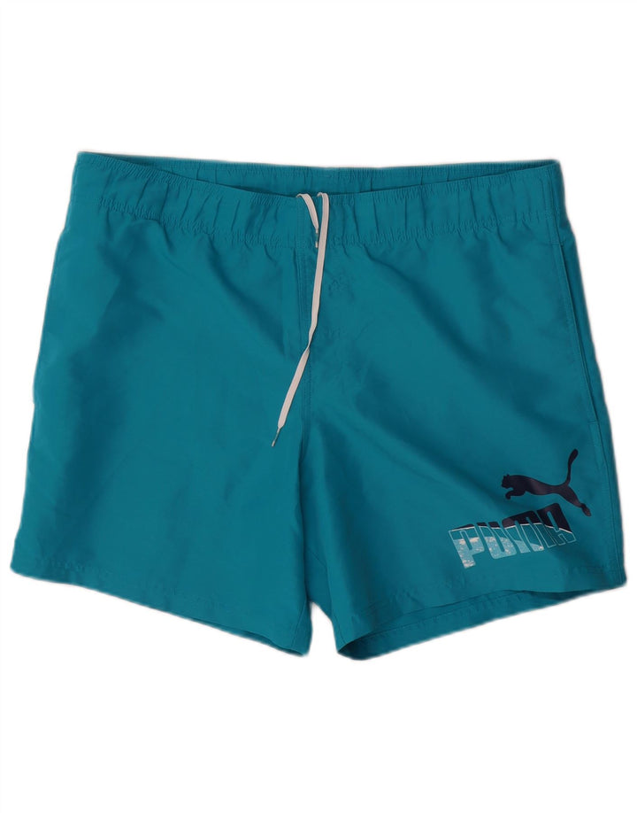 Puma Herren Badeshorts mit Grafik, mittelblau, Polyester
