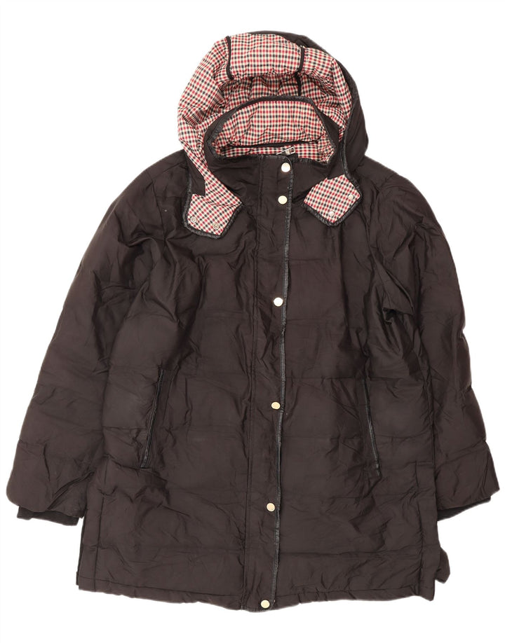 Zara Damen-Kapuzenjacke, wattiert, UK 16, Größe L, Schwarz, Polyester, Winter