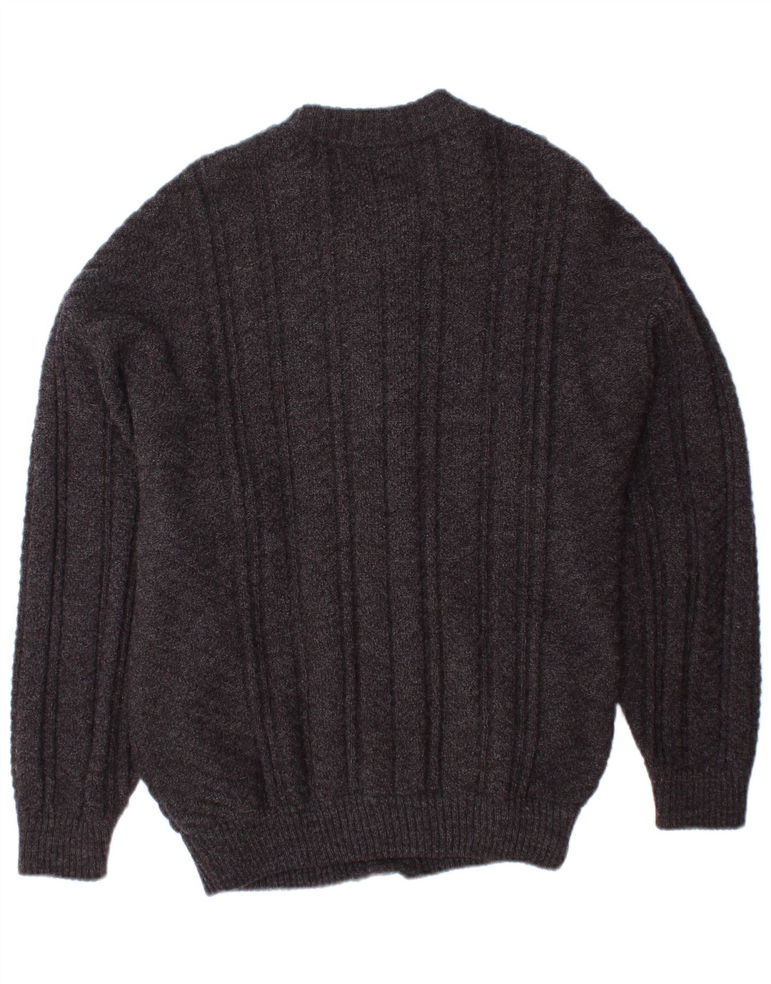 VINTAGE Herren-Cardigan-Pullover, klein, grau, Argyle/Diamant-Acryl