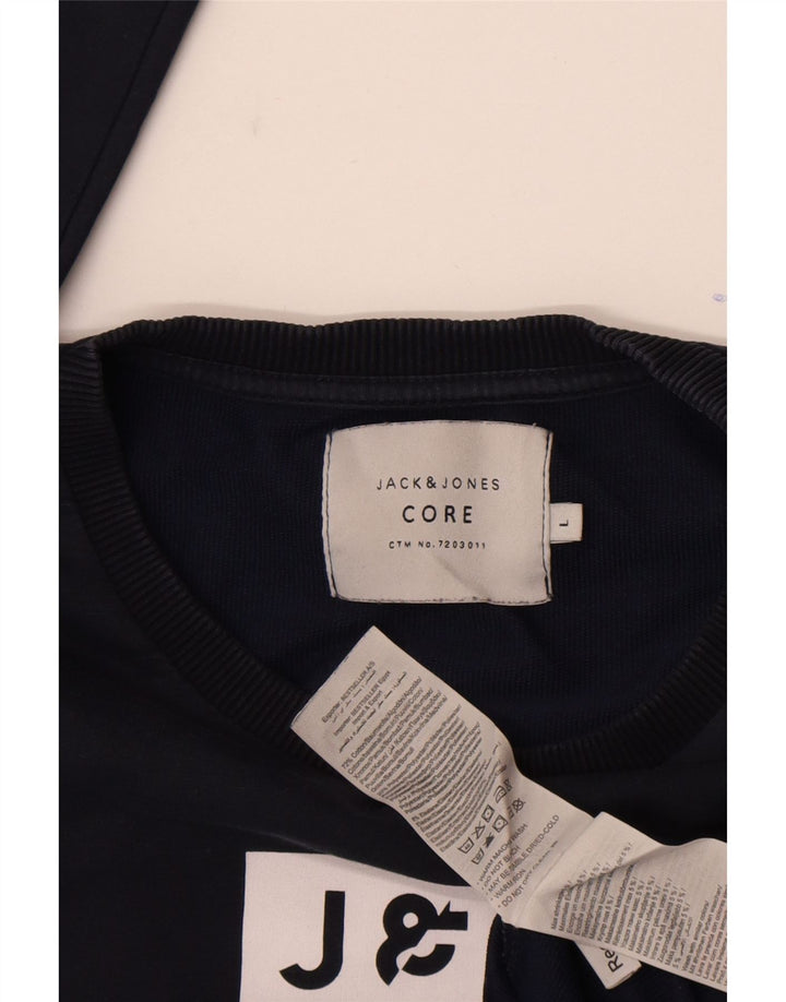 Jack & Jones Herren-Sweatshirt mit Grafik, groß, marineblau, Baumwolle