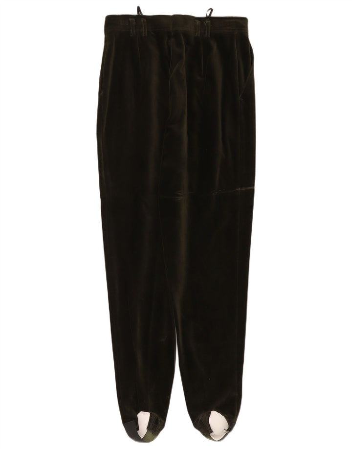 VINTAGE Damen Steigbügel-Samthose EU 40 Medium W27 L29 Grüne Baumwolle