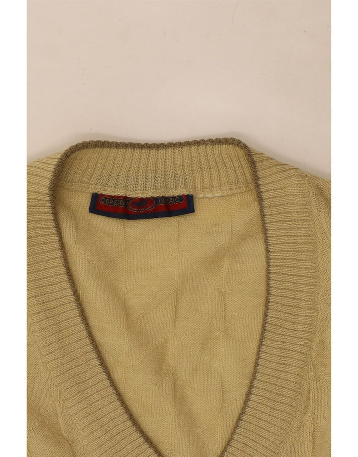 Vintage Herren Weste Tank Top Small Beige