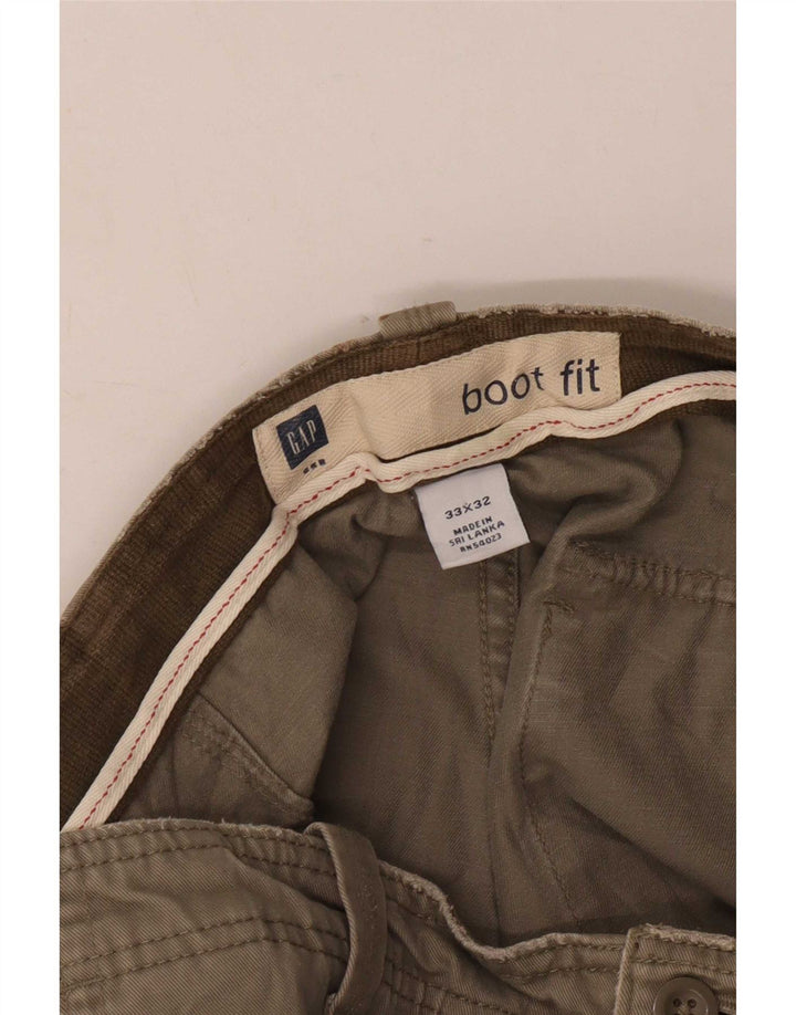 Gap Herren Bootcut Chinohose W33 L32 Khaki Baumwolle