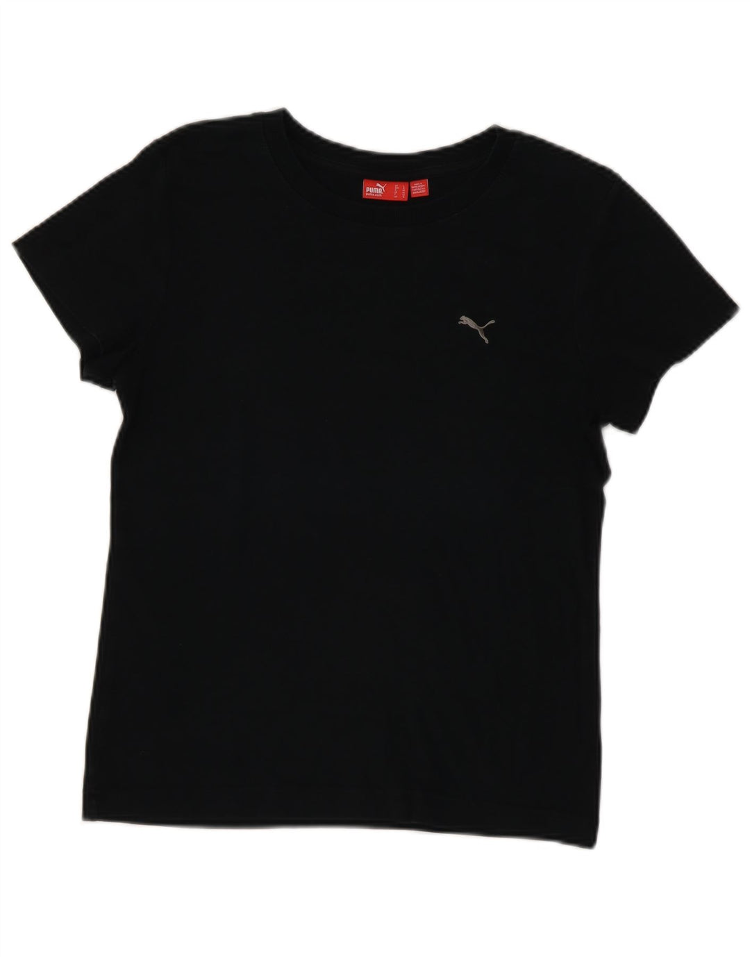 Puma Damen T-Shirt Top UK 14 Medium Schwarz Baumwolle