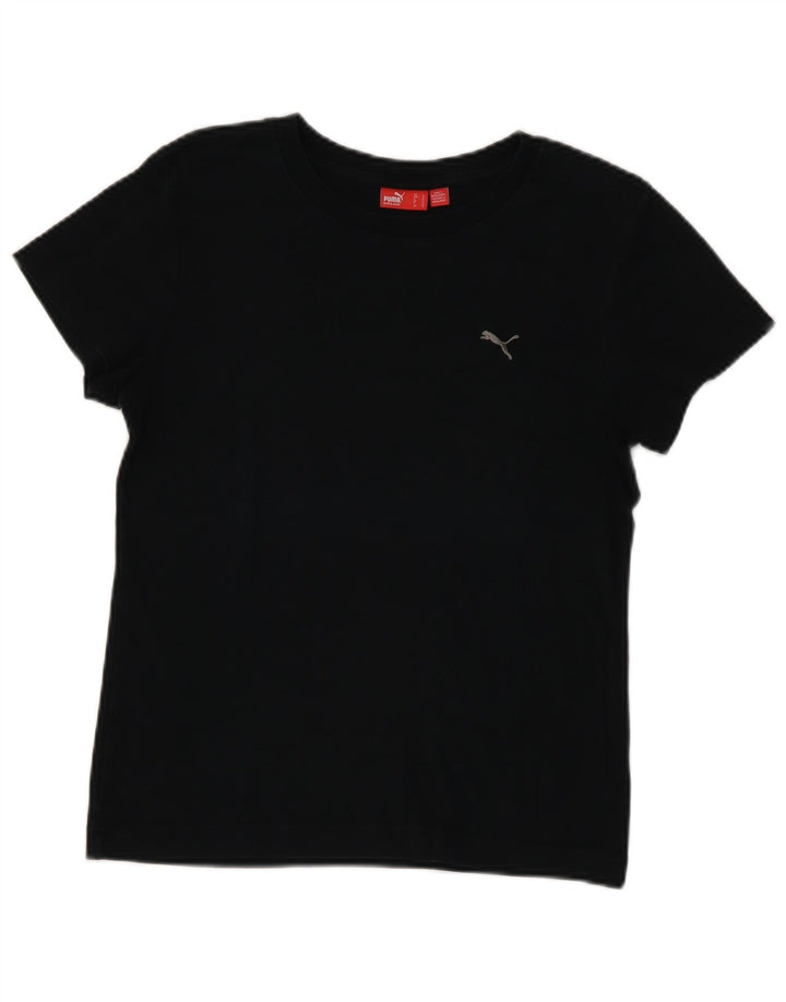 Puma Damen T-Shirt Top UK 14 Medium Schwarz Baumwolle