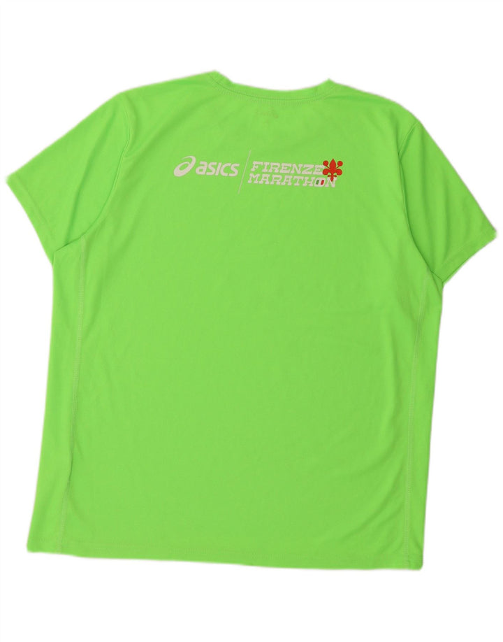 Asics Herren Grafik T-Shirt Top XL Grün Polyester