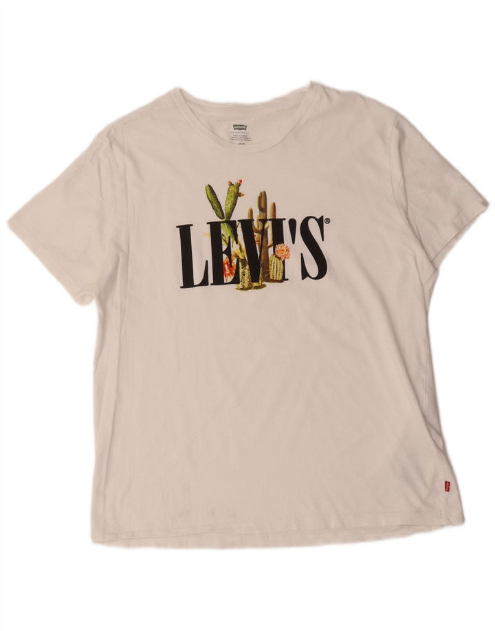 Levi's Herren-T-Shirt mit Grafik, Größe L, aus weißer Baumwolle