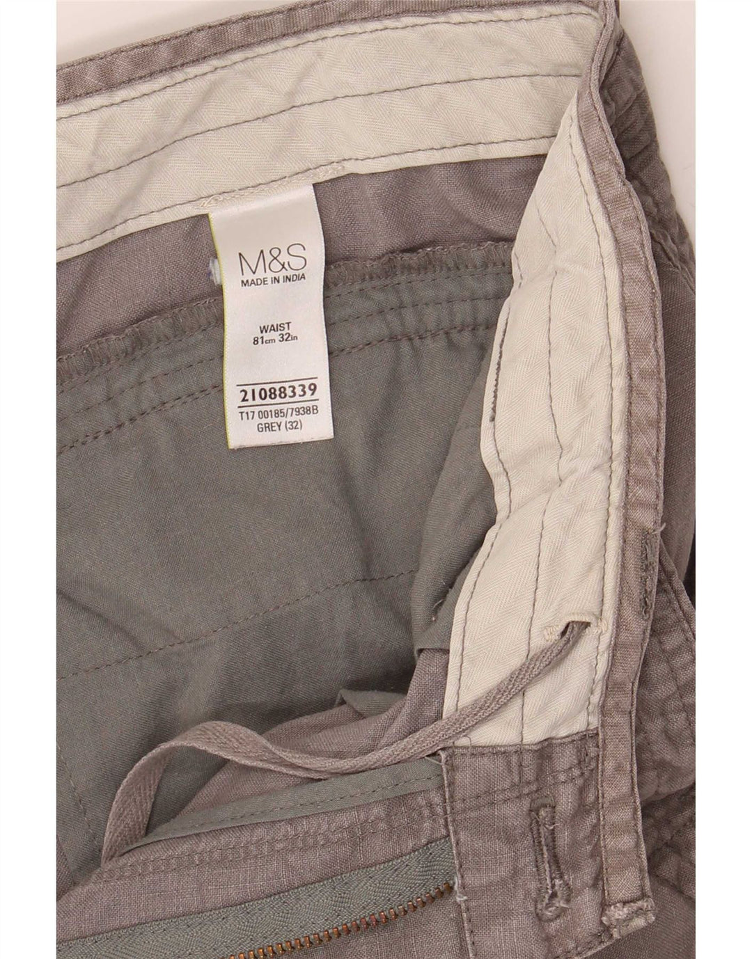 Marks & Spencer Herren Bermudashorts W32 Mittelgraues Leinen