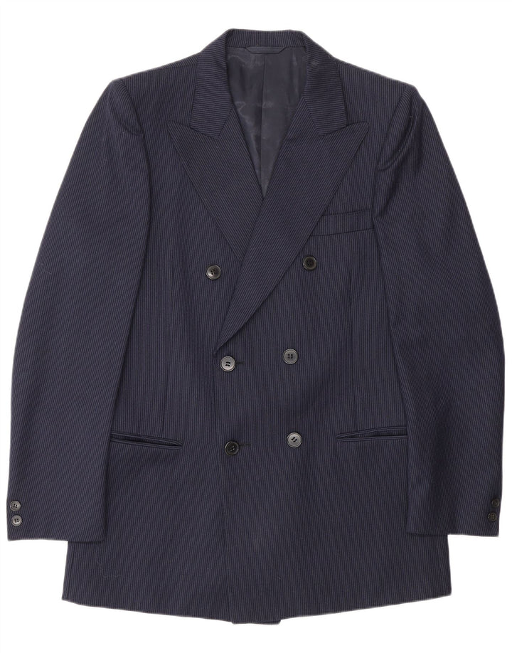 Vintage Herren Club Blazer Jacke IT 50 Groß Marineblau gestreift
