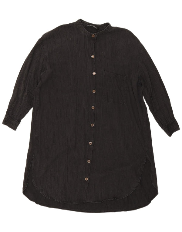 Zara Damen Langarm-Oversize-Hemdkleid, Gr. 10, S, Schwarz