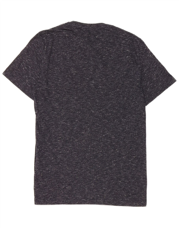 Reiss Herren T-Shirt Top Small Marineblau gesprenkelte Baumwolle