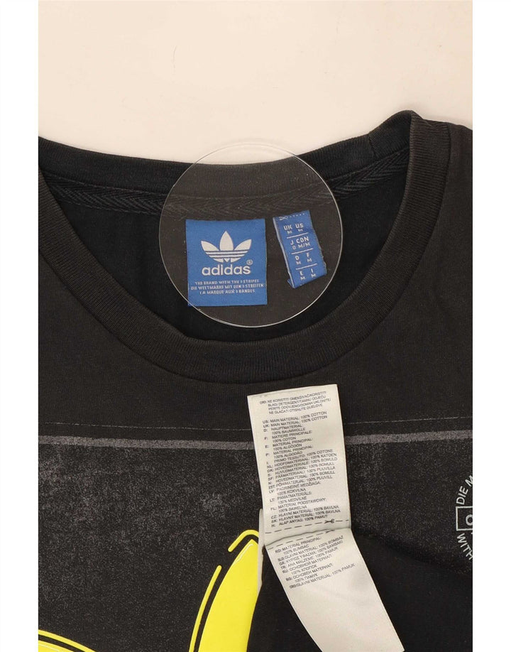 Adidas Herren Grafik T-Shirt Top Medium Schwarz Baumwolle